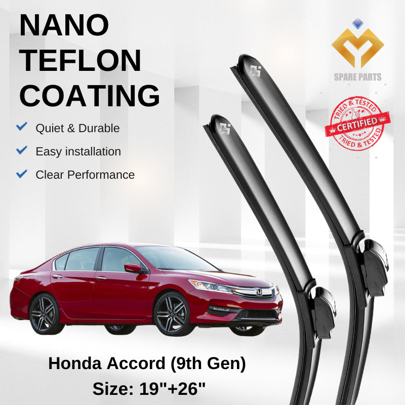 Honda Accord 8th-10th Gen Premium Quality Japan Tech Car Wiper Accessories 19"+26" Universal Hook Free Microfibre Cloth