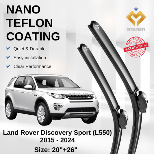 Land Rover Discovery Sport (L550) Premium Japan Tech Car Wiper Accessories 20”+26” Universal Hook–Includes Free Gift