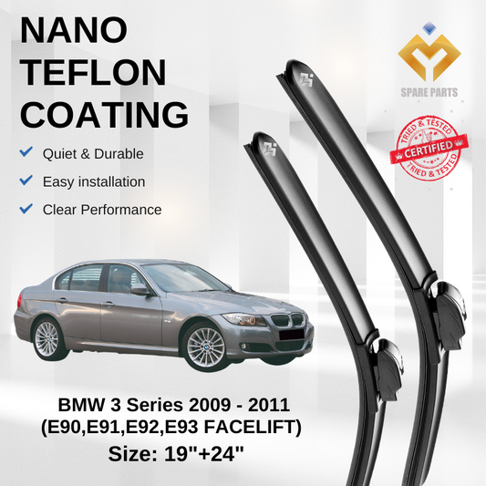 BMW 3 Series 2009-2011 E90 E91 E92 E93 Facelift Premium Japan Nano Tech Car Wiper