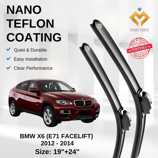 BMW X6 E71 Facelift 2012-2014 Premium Japan Nano Tech Car Wiper