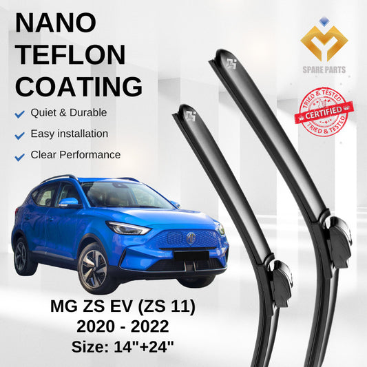 MG ZS EV ZS 11 (2020-2022) Premium Japan Tech Car Wiper 14”+24” Type 14 Clip, Free Microfibre Cleaning Cloth