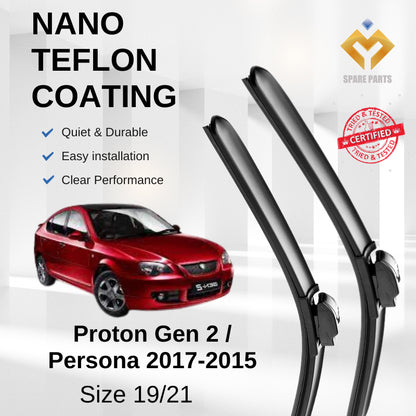 Proton Satria Neo Gen2 Persona Premium Quality Japan Tech Car Wiper Accessories 19"+21" U Hook Free Microfibre Cloth