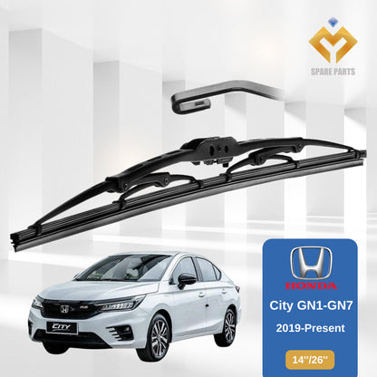 Honda City GM/GN Hatchback GN  14"+26"Grade A Premium Japan Tech Rubber Car Wiper Metal Universal Hook