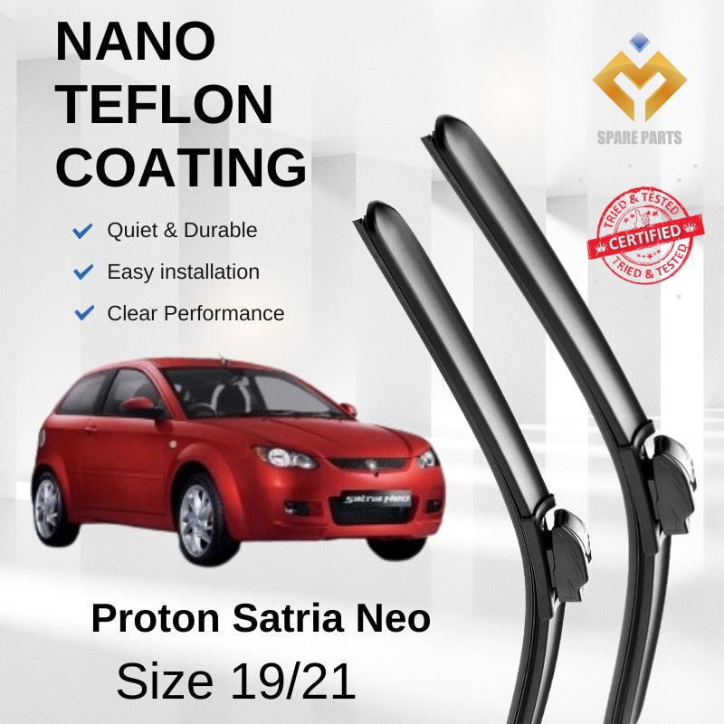 Proton Satria Neo Gen2 Persona Premium Quality Japan Tech Car Wiper Accessories 19"+21" U Hook Free Microfibre Cloth