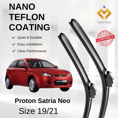 Proton Satria Neo Gen2 Persona Premium Quality Japan Tech Car Wiper Accessories 19"+21" U Hook Free Microfibre Cloth