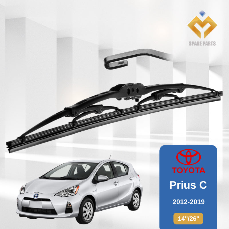 Toyota Wish PriusC 1set 14"+26"GradeA Premium Rubber Car Wiper Metal U Hook