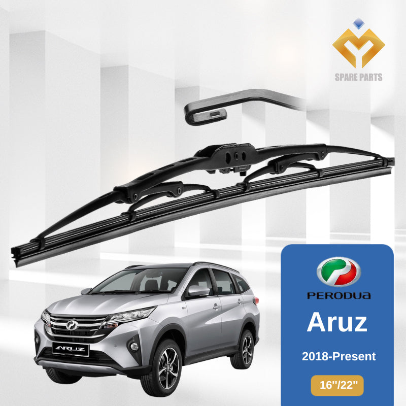 Perodua Aruz Year 2018 1set 16"+22 Grade A Japan Tech Premium Rubber Metal Wiper