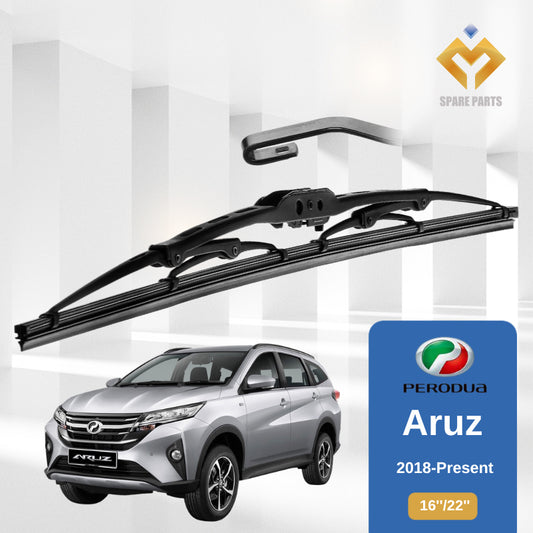 Perodua Aruz Year 2018 1set 16"+22 Grade A Japan Tech Premium Rubber Metal Wiper