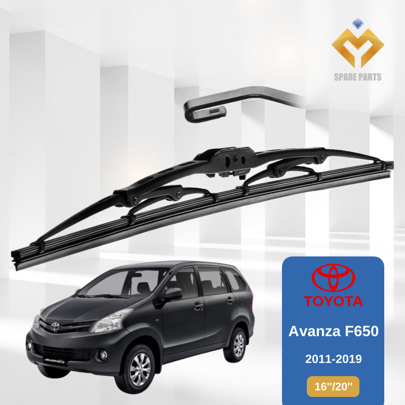 Toyota Avanza  F600 F650 FaceLift 1set 16"+20"GradeA Premium Rubber Car Wiper Metal U Hook