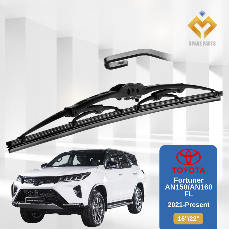 Toyota Fortuner AN150 AN160 FaceLift 1set 16"+22"GradeA Premium Rubber Car Wiper Metal U Hook