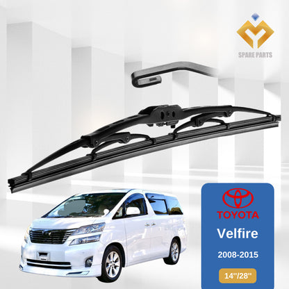 Toyota Velfire Alphard 1set 14"+28"GradeA Premium Rubber Car Wiper Metal U Hook