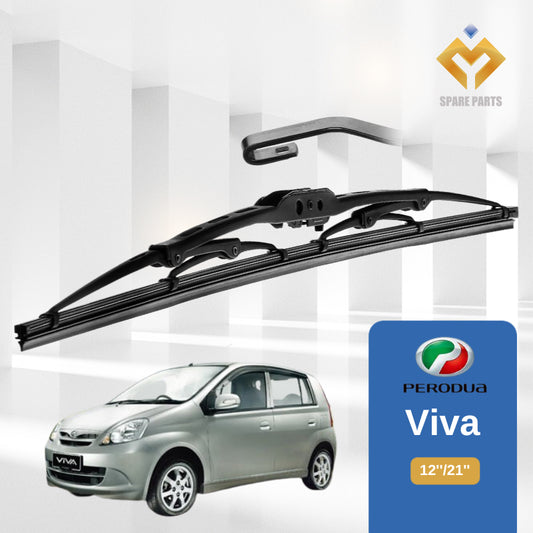 Perodua Viva 1set 12"+21 GradeA Premium Rubber Metal Car Wiper U Hook