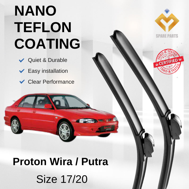 Proton Wira Arena SatiraGTI Putra Premium Quality Japan Tech Car Wiper 17"+20" Universal Hook Free Microfiber Cloth