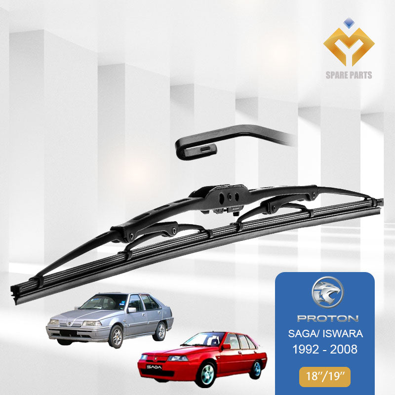 Proton Saga Iswara 1 set 18"+19 Grade A Premium Rubber U Hook Car Wiper