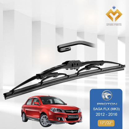 Proton Saga BLM/FL/FLX Year 2008-Present-1 set 17''+22'' U hook Grade A Rubber Wiper