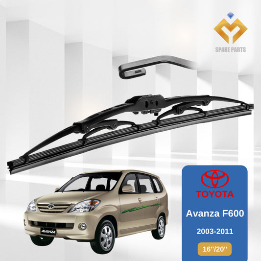 Toyota Avanza  F600 F650 FaceLift 1set 16"+20"GradeA Premium Rubber Car Wiper Metal U Hook