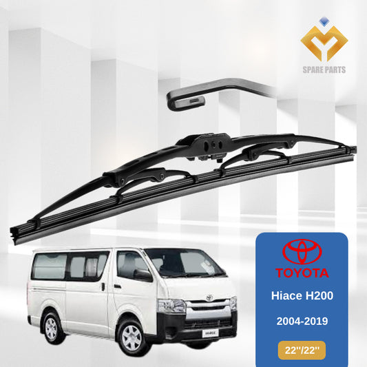 Toyota Hiace H200 1set 22"+22"GradeA Premium Rubber Car Wiper Metal U hook