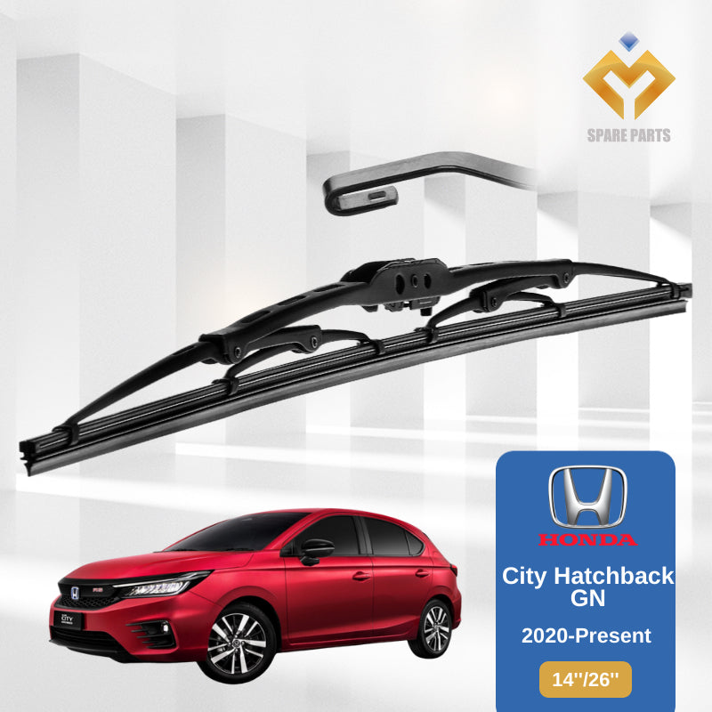 Honda City GM/GN Hatchback GN  14"+26"Grade A Premium Japan Tech Rubber Car Wiper Metal Universal Hook