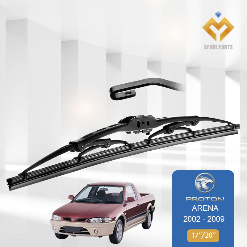 Wira/Satria/Arena/Putra 1set 17"+20"Grade A Premium Rubber Wiper U Hook
