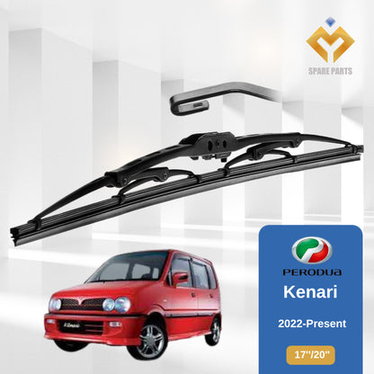 Perodua Myvi Kenari 1set 17"+20" GradeA Premium Rubber Japan Tech Metal Wiper Universal Hook