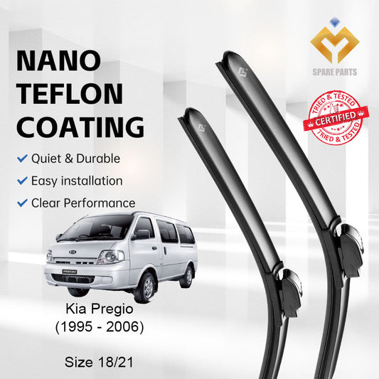 Kia  Pregio 1995 Premium Quality Japan Tech Car Wiper 1set 18"+21" U Hook Free Microfibre Cloth