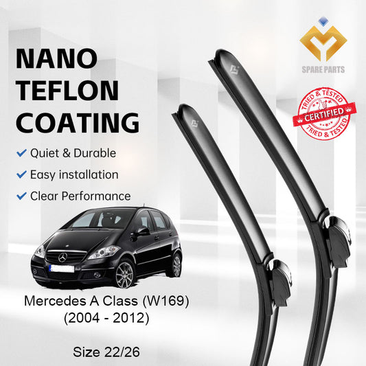 Mercedes  A Class W169 2004 Premium Quality Japan Tech Car Wiper 1set 22"+26" Type 05 Clip Free Microfibre Cloth