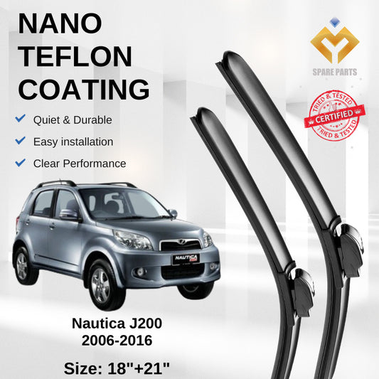 Perodua Nautica J200 Premium Quality Japan Tech Car Wiper Accessories 18"+21" Universal Hook-Free Microfibre Cloth