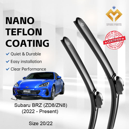 Subaru BRZ ZN8 2022-Present Premium Quality Japan Tech Car Wiper 1set 20"+22" U Hook-Includes Free Microfibre Cloth