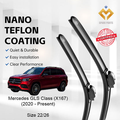 Mercedes GLS Class X167 2020-Present Premium Quality Japan Tech Car Wiper 1set 22"+26" Type 11 Clip-Includes Free Gift