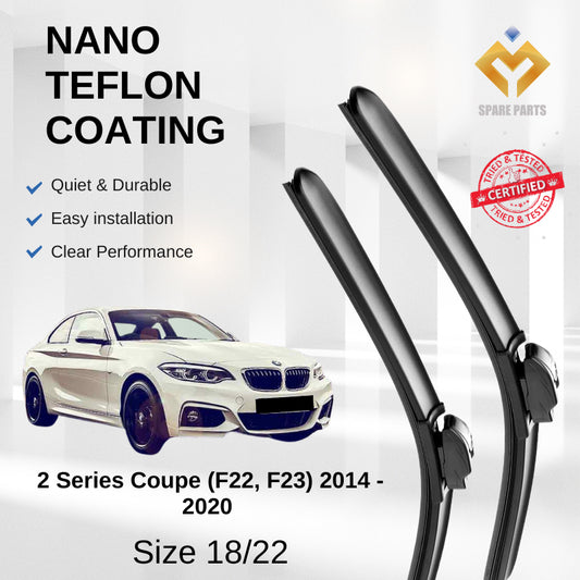 BMW 2 Series Coupe F22 F23 2014-2020 Premium Quality Japan Tech Car Wiper 1set 18"+22" Type 07 Clip-Includes Free Gift