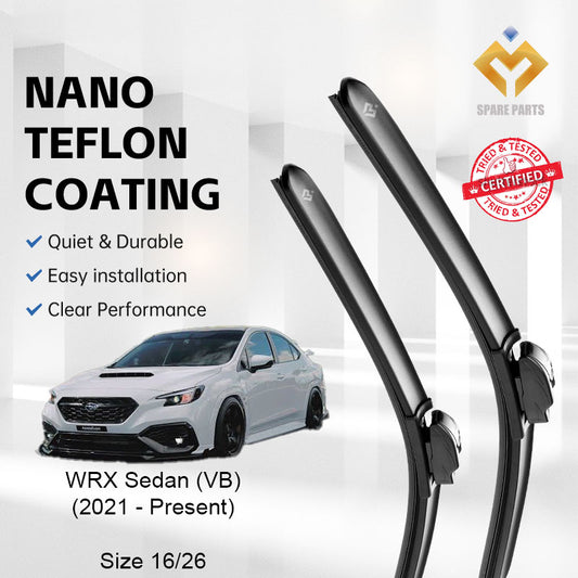 Subaru WRX Sedan/Wagon VB 2021-Present Premium Quality Japan Tech Car Wiper 1set 16"+26" U Hook-Free Microfibre Cloth!