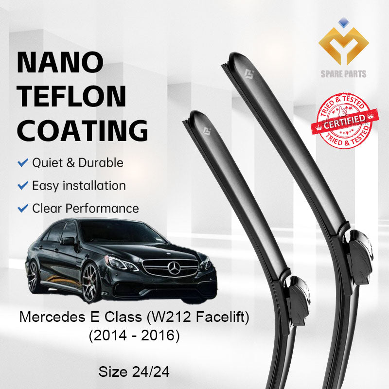 Mercedes  E Class W212 Facelift 2014-2016 Premium Quality Japan Tech Car Wiper 1set 24"+24" Type 01 Clip-Include Gift