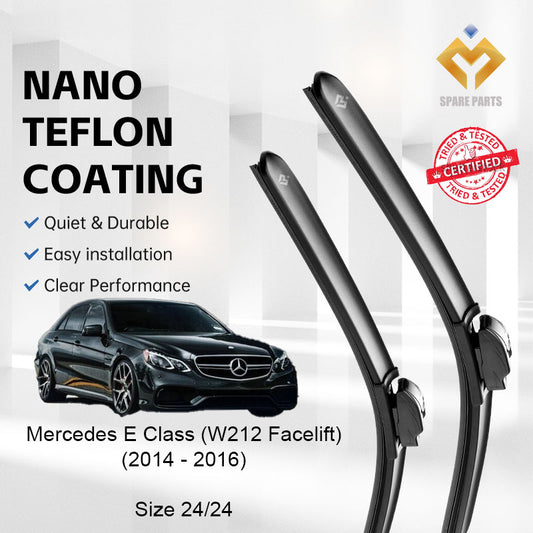 Mercedes  E Class W212 Facelift 2014-2016 Premium Quality Japan Tech Car Wiper 1set 24"+24" Type 01 Clip-Include Gift