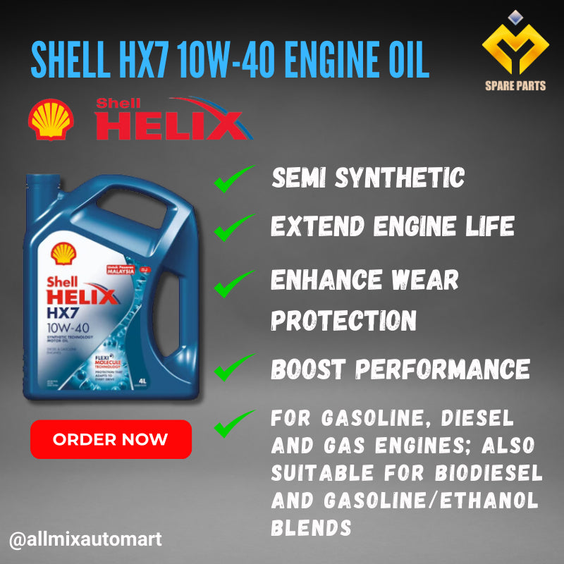 Ultimate Engine Protection Kit & Extend Engine Life Shell HX7 10W-40 Engine Oil + Premium Bosch Filter Combo Set