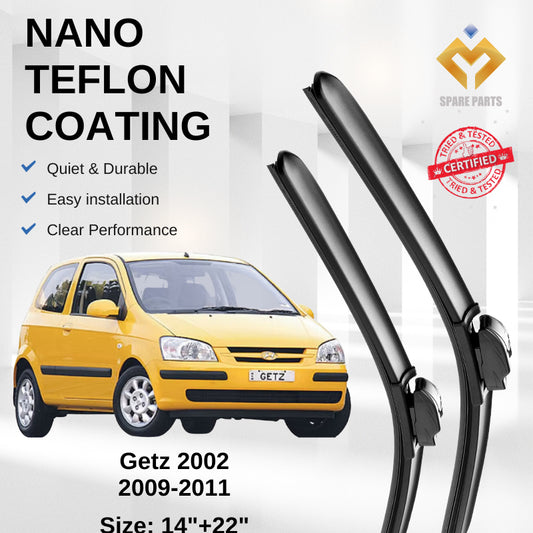 Hyundai Getz 2002 Year 2009-2011Premium Quality Japan Tech Car Wiper Accessories 14"+22" U Hook-Includes Free Gift!