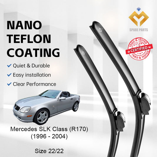 Mercedes SLK Class R170 1996-2004 Premium Quality Japan Tech Car Wiper 1set 22"+22" U Hook-Includes Free Gift!