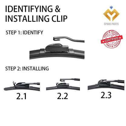 Hyundai Tucson 3rd Gen TL 2015-2021 Premium Quality Japan Tech Car Wiper Accessories 16"+26" U Hook-Includes Free Gift