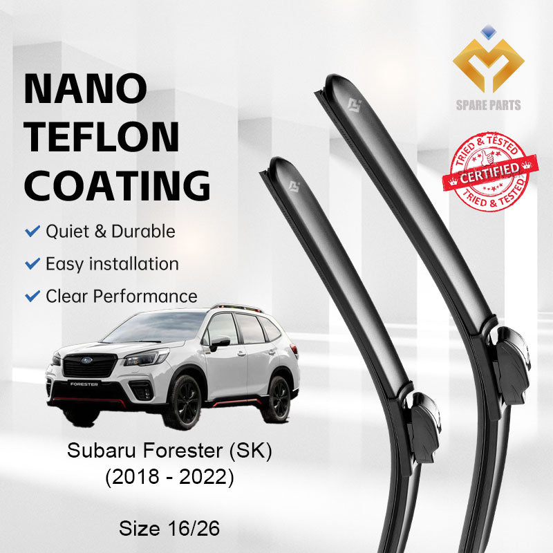 Subaru Forester SK/SK Facelift 2018-2022, 2022-Present Premium Quality Japan Tech Car Wiper 1set 16"+26" Type 12 Clip
