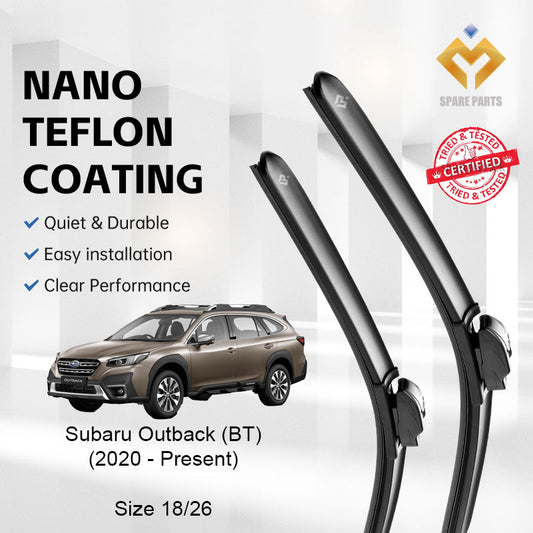 Subaru Outback (BT) 2020-Present Premium Quality Japan Tech Car Wiper 1set 18"+26" U Hook-Includes Free Microfibre Cloth