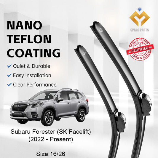 Subaru Forester SK/SK Facelift 2018-2022, 2022-Present Premium Quality Japan Tech Car Wiper 1set 16"+26" Type 12 Clip