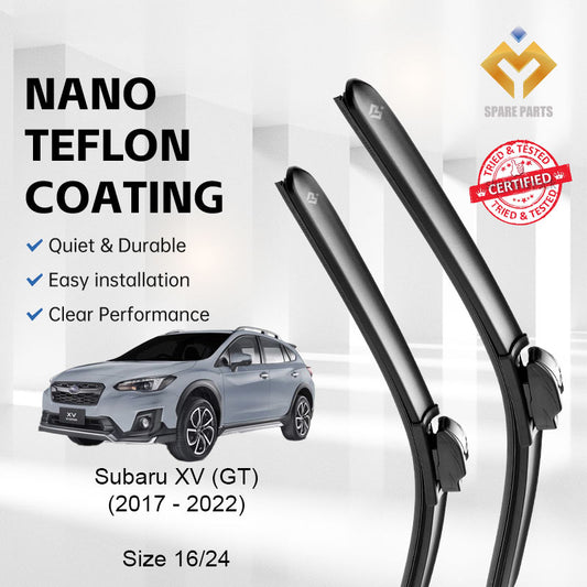 Subaru XV (GT) 2017-2022 Premium Quality Japan Tech Car Wiper 1set 16"+26" Type 12 Clip-Includes Free Microfibre Cloth