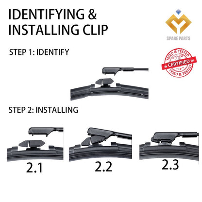 Mini Cooper Countryman F60 (2017) Premium Japan Tech Car Wiper 21"+22" Type 15 Clip, Free Microfibre Cleaning Cloth