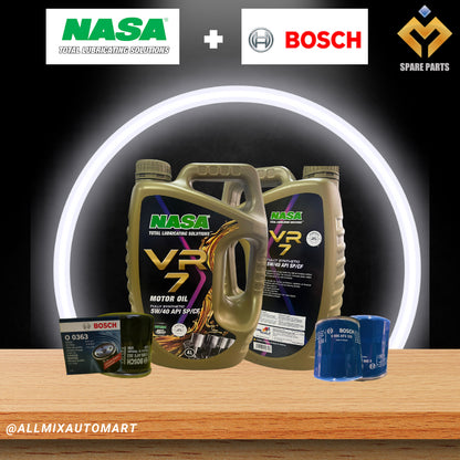 Boost Performance for All Cars SUVs, Sedans Nasa VR 7 5w-40 Full Synthetic Engine Oil + Bosch Filter Combo Set