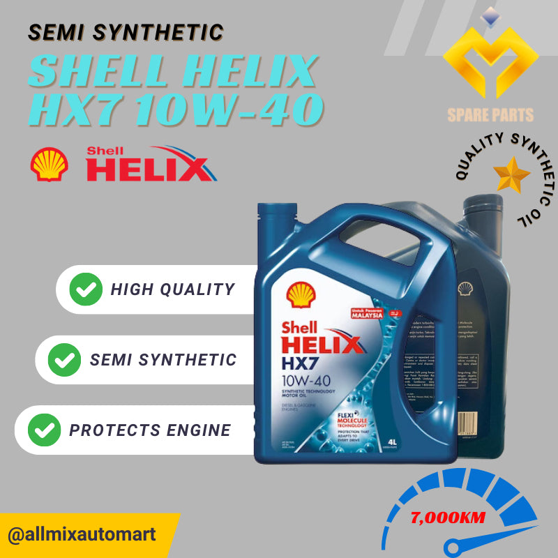 Ultimate Engine Protection Kit & Extend Engine Life Shell HX7 10W-40 Engine Oil + Premium Bosch Filter Combo Set