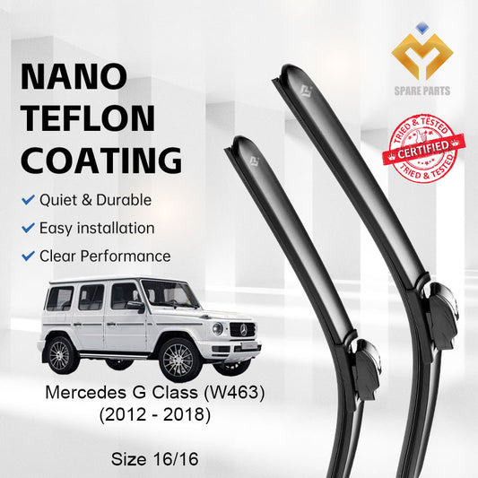 Mercedes G Class W463 2012-2018 Premium Quality Japan Tech Car Wiper 1set 16"+16" U Hook-Includes Free Microfibre Cloth!