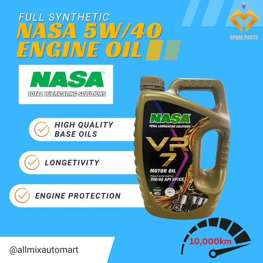 Boost Performance for All Cars SUVs, Sedans Nasa VR 7 5w-40 Full Synthetic Engine Oil + Bosch Filter Combo Set