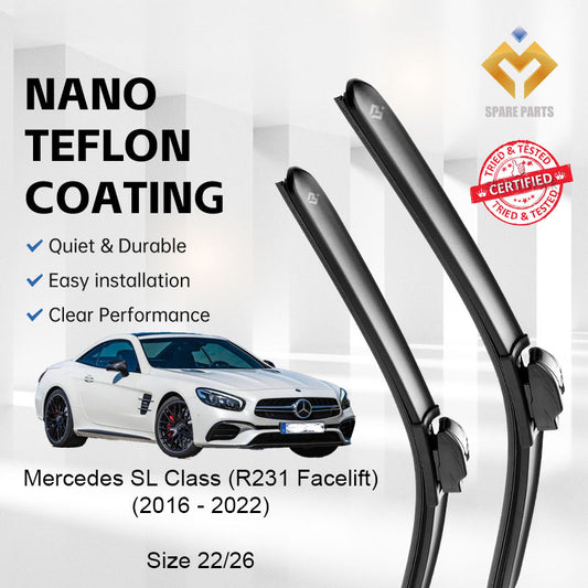 Mercedes SL Class R231/Facelift Premium Quality Japan Tech Car Wiper 1set 22"+26" Type 05 Clip