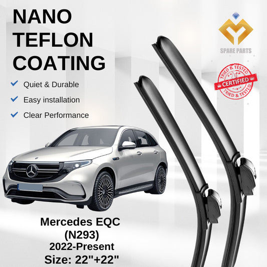 Mercedes EQC N293 2022-Present Premium Quality Japan Tech Car Wiper 1set 22"+22" Type 11 Clip-Includes Free Gift