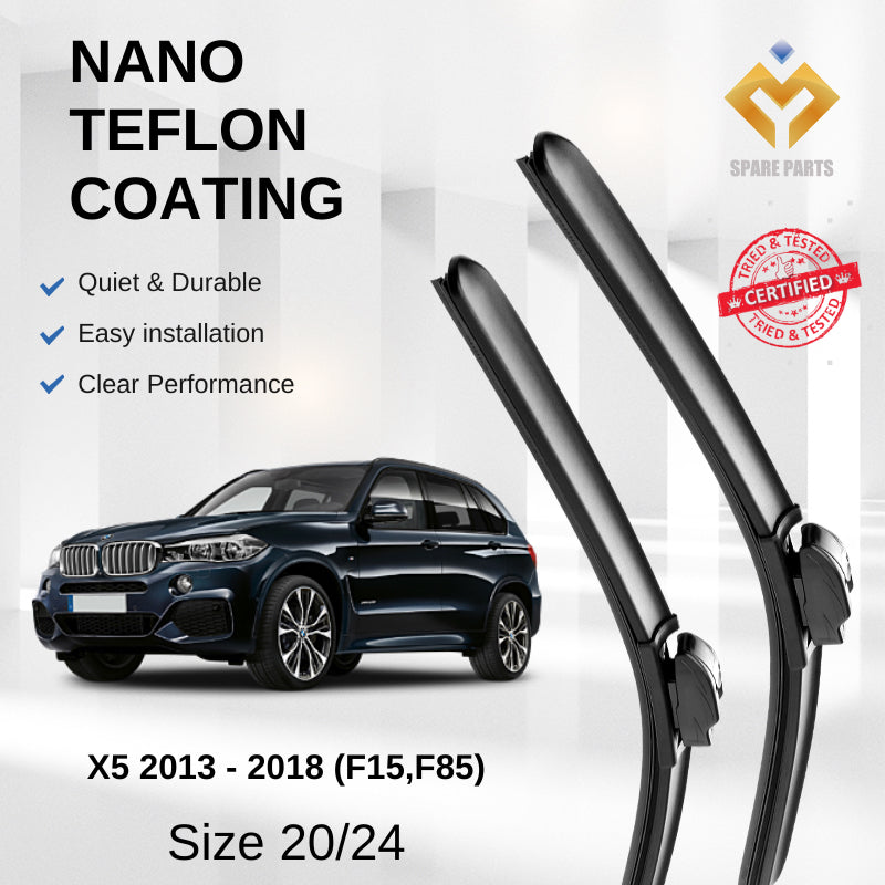 BMW X5 2013-2018 F15/F85 Premium Quality Japan Tech Car Wiper 1set 20"+24" U hook-Includes Free Microfibre Cloth!