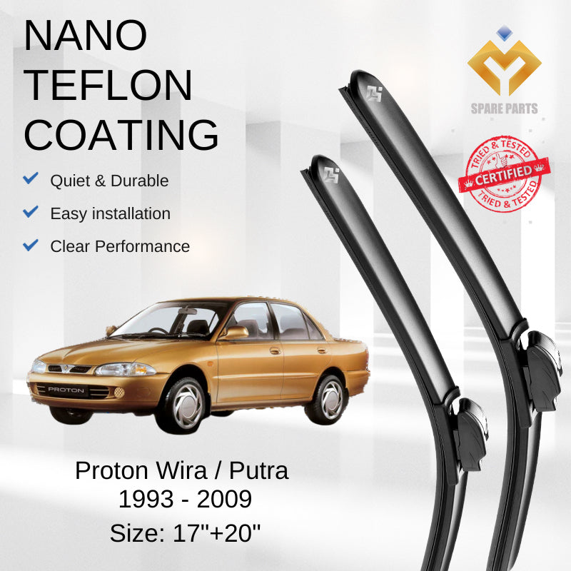 Proton Wira Arena SatiraGTI Putra Premium Quality Japan Tech Car Wiper 17"+20" Universal Hook Free Microfiber Cloth